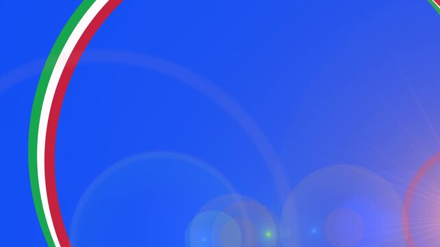 Abstract beautiful animation of wavying ribbons or flag with italian color. For winter games championship template
