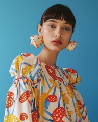 Colorful editorial fashion portrait