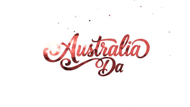 Says australia day in a decorative red font against white. Suitable for promoting australia day events or celebrations.