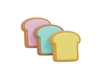 Pastel Bread Slices Illustration Fresh Baked Goods Concept