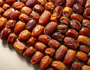 Close-Up of Dried Dates Fruit Texture Background