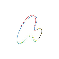 Obraz premium Abstract Colorful Curved Lines Seamless Pattern on White Background