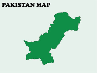 Obraz premium Green and White Pakistan Map Silhouettes with Title Text