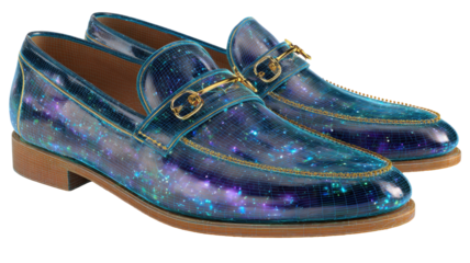 An elegant pair of new brown leather shoes and blue suede footwear are isolated on white, showcasing a stylish combination of men’s fashion and classic clothing accessories for a polished look