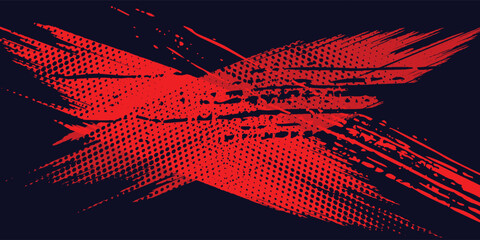 black red dragon decal brush fire volcano lava sakura Asia Japan anime style illustration sporty background banner style vector illustration and modern. © Yanto