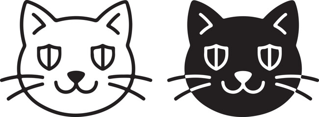 Obraz premium Two cats with shield eyes