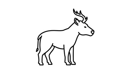 Obraz premium Minimalist Line Art Deer Illustration, Simple Outline Animal Icon