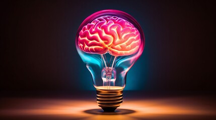 Explore the fascinating world of human potential with a light bulb showcasing a vibrantly glowing brain