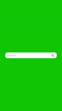 Search Bar With Magnifying Glass Animation Green Screen for Website SEO and Internet Optimization. 4K Resolution