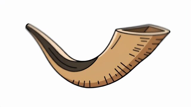 Cartoon Ram Horn Shofar Instrument Musical Wind Blowing