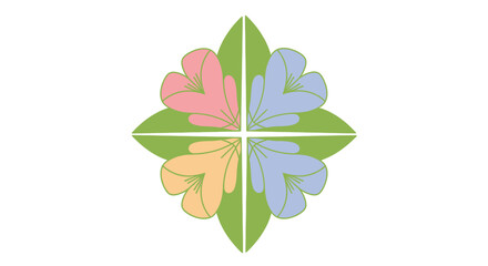 Obraz premium Vibrant Lotus Flower Mandala with Pink, Blue, and Peach Petals on Reflective Black Background