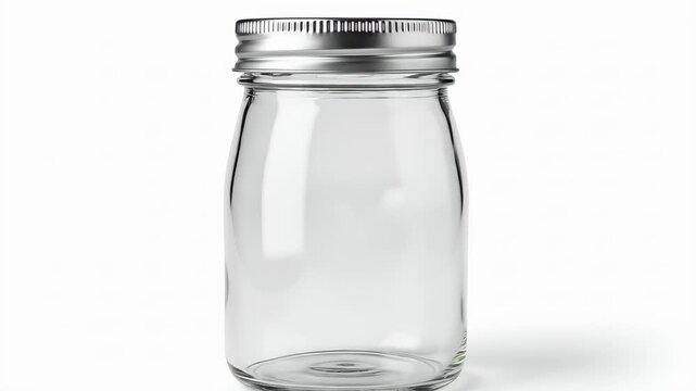Clear Glass Jar with Silver Metal Screw Top Lid