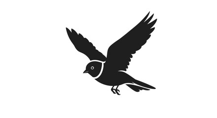 Fototapeta premium Silhouette of Flying Owl at Night with Spread Wings Against Dark Sky Background