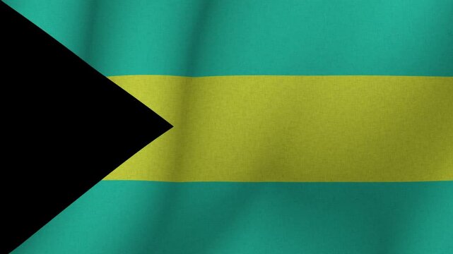 The flag of the Commonwealth of the Bahamas. The evolving Bahamas flag in 3d format. 1080p HD animation for presentation