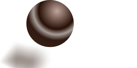 chocolate ball isolated on a white background