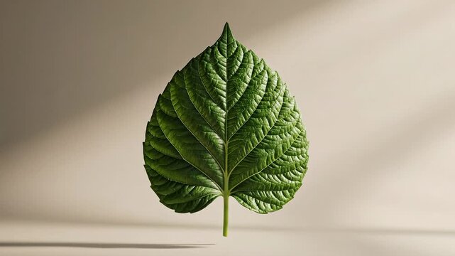 Plastic bottle bottom morphing into a large green leaf, representing eco friendly and plastic reduction concept video
