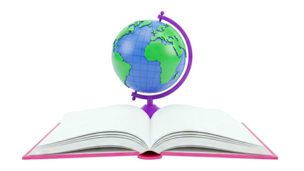 Open Book with Globe