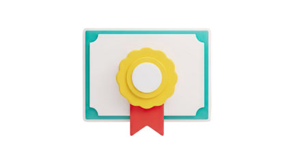 3D Render of a Certificate or Award