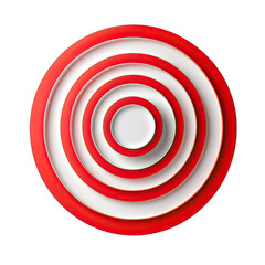 Obraz premium Concentric circles in red and white create striking target design