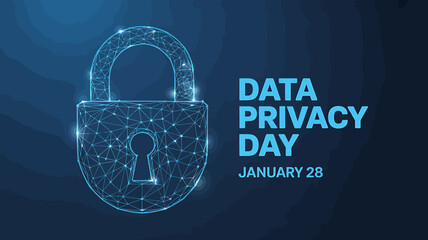 Data Privacy Day Illustration with Secure Lock Symbol