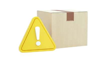 Caution Sign and Cardboard Box