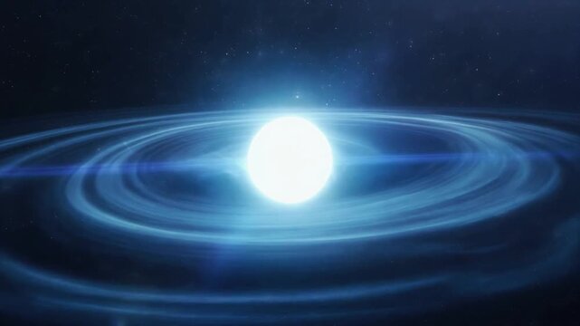 Bright blue-white supergiant star pulsing with high-energy waves and shimmering surface, cinematic 8K.