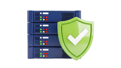 Server Security Shield with Checkmark