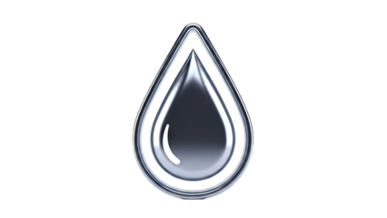 Shiny Metallic Water Drop Icon