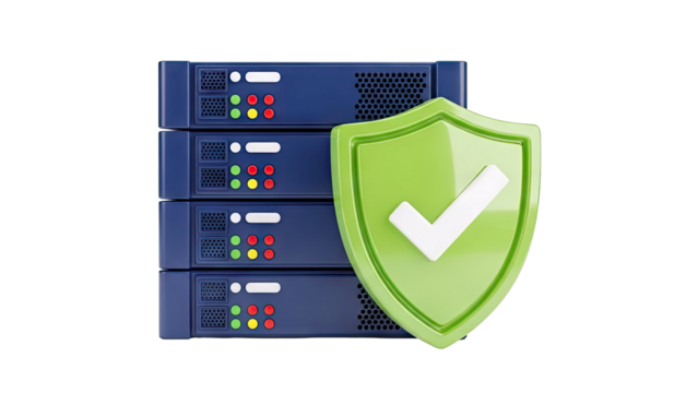 Server Security Shield with Checkmark - Powered by Adobe