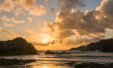 Sunset on Porth Dafarch Beach Isle of Anglesey Wales