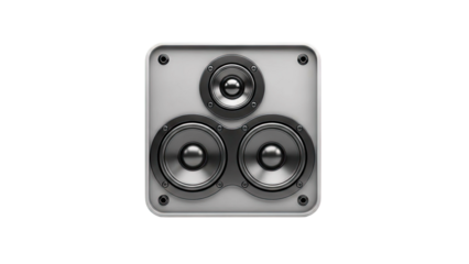 Modern gray speaker with three black drivers