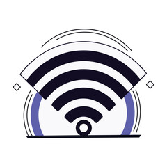 Wireless Wi-Fi Network Signal Vector Icon Representing High Speed Internet Connectivity and Communication