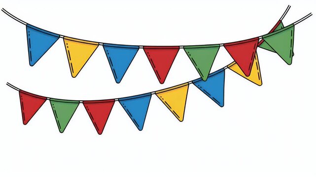 Colorful Triangle Bunting Flags Festive Decoration Background