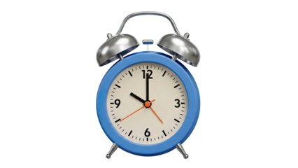 Blue Retro Alarm Clock with Double Bells