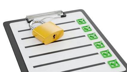 Clipboard with Lock and Checklist