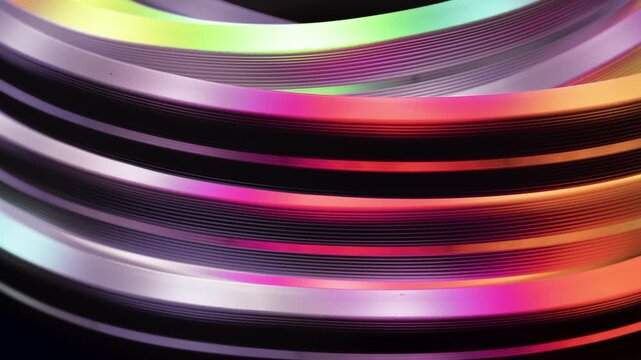 Garland rings flash neon multicolor lights twisted spiral and light effects. Festival concerts
