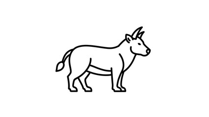 Fototapeta premium Minimalist Line Art Ox Silhouette Illustration