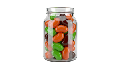 Glass Jar Filled with Assorted Jelly Beans