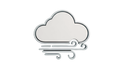 3D Windy Cloud Icon