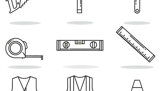 Construction Tools Safety Gear And Building Icons Collection