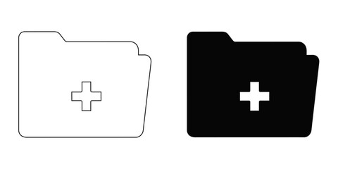 Fototapeta premium Medical Folder Icon , Healthcare Document Storage and Patient Records File Vector