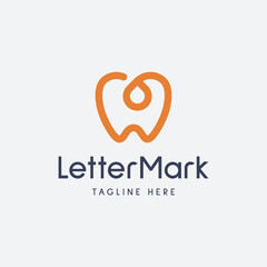 simple and modern dental location logo design template elements