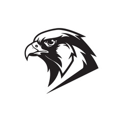 Obraz premium Powerful black and white stylized eagle head logo with bold lines and dynamic attitude.
