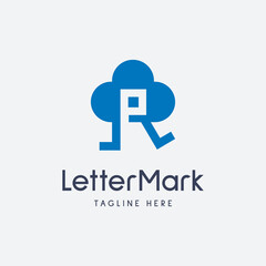 simple and modern Letter R and cloud tech  logo design template elements
