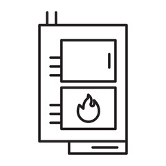 Solid Fuel Boiler Vector Line icon Design