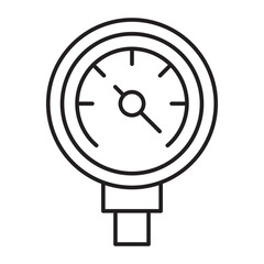 Pressure Gauge Vector Line icon Design