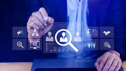 Job search concept. HR or Hiring Human Resources, unemployment finding job search for resume...