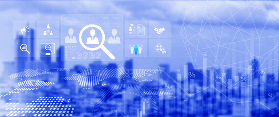 Job search concept. HR or Hiring Human Resources, unemployment finding job search for resume...