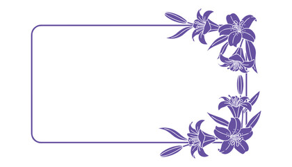 Floral frame with lily flowers for decorative card invitation greeting or photo design © GoDesigner