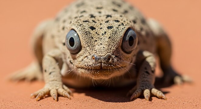 Close-up of a Desert Rain Frog with Wide Eyes.